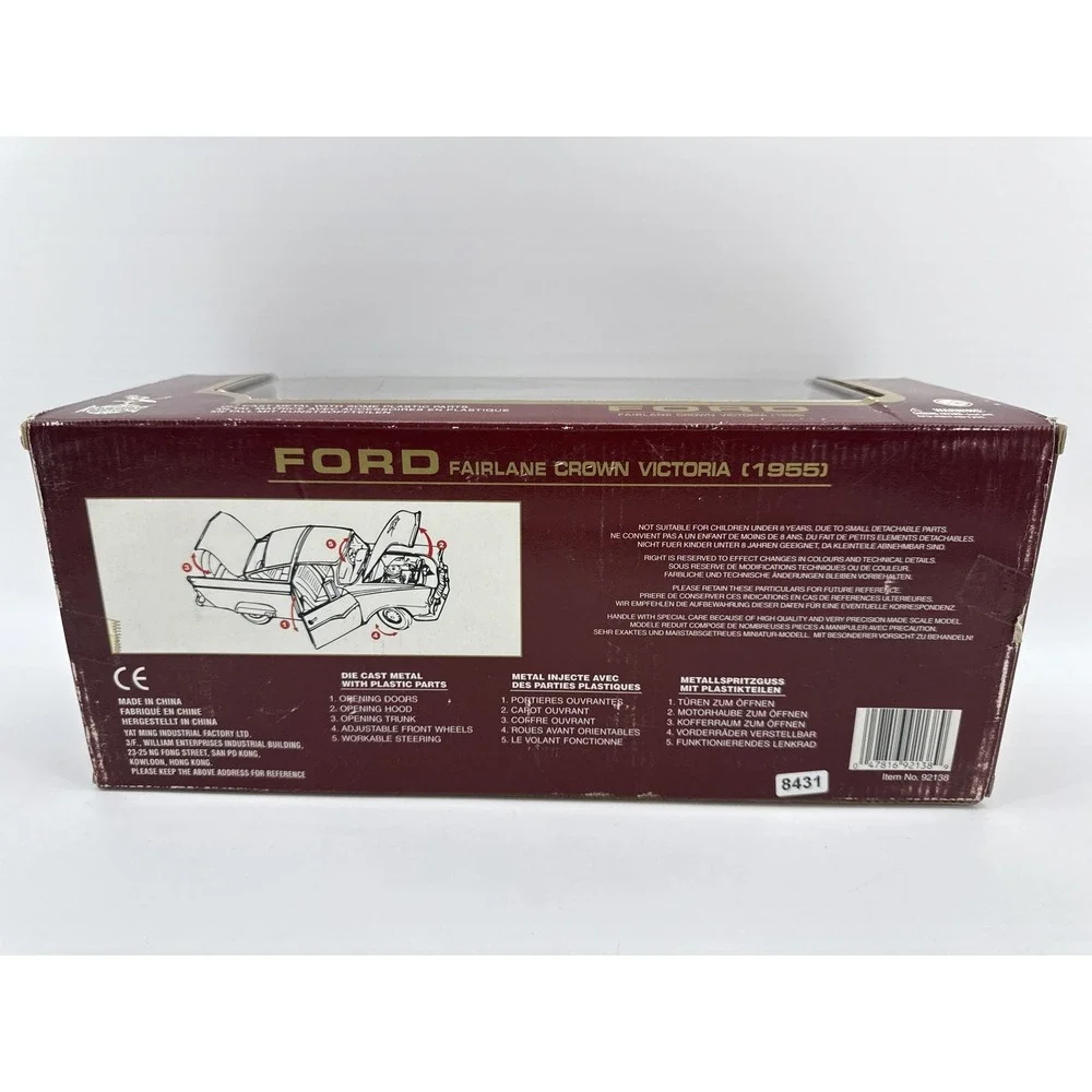 Road Legends 1:18 Ford Fairlane Crown Victoria Diecast Model Car Pink/White